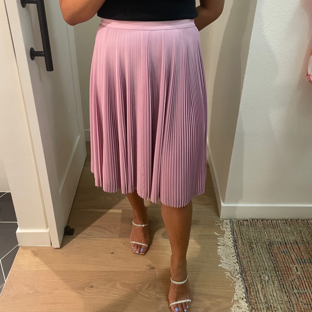 J Crew Petite micro-pleated midi skirt in PETITE 12 in VIVID LILAC